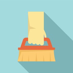 Poster - Disinfection brush icon, flat style