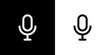black and white microphone icon , podcast mic illustration for recording