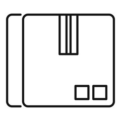 Sticker - Parcel box icon, outline style