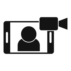 Sticker - Phone video call icon, simple style