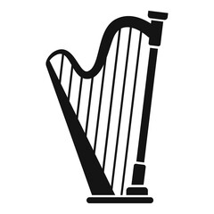 Poster - Harp instrument icon, simple style