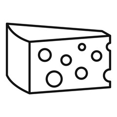 Sticker - Cheese emmental icon, outline style