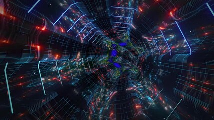 Infinity techno tunnel with sci fi elements