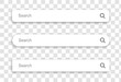 © Yasir Design - Set of search engine box user interface. Search bar with shadow on transparent background. Neumorphism design. Vector illustration.