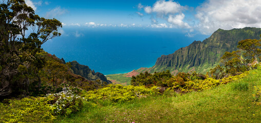 Nāpali Coast, Kauai, Hawaii. Nāpali Coast is one of the most recognizable and beautiful coastlines in the world and is filled with dramatic cliff faces, pristine beaches, rugged hiking trails.