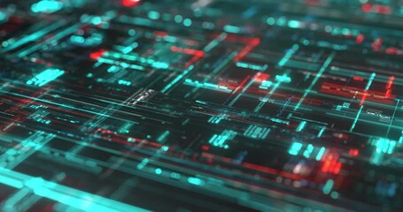 Wall Mural - high tech technology geometric shapes and connections, abstract system background with digital data,