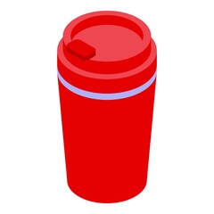 Canvas Print - Camp thermo cup icon. Isometric of Camp thermo cup vector icon for web design isolated on white background