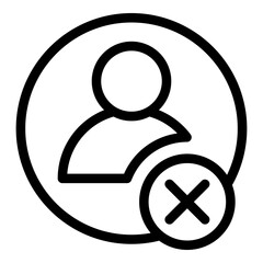 Sticker - Blacklist avatar icon. Outline Blacklist avatar vector icon for web design isolated on white background