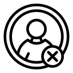Sticker - Blacklist new avatar icon. Outline Blacklist new avatar vector icon for web design isolated on white background