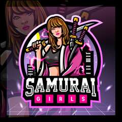 Poster - Samurai girls mascot. esport logo