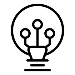 Canvas Print - Lamp smart lightbulb icon. Outline Lamp smart lightbulb vector icon for web design isolated on white background