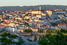 View Of Coimbra From The Convent Of Santa Clara In The Golden Hour.