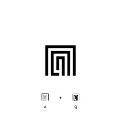 Wall Mural - AQ logo design, A and Q logo design, Simple and clean logo design template