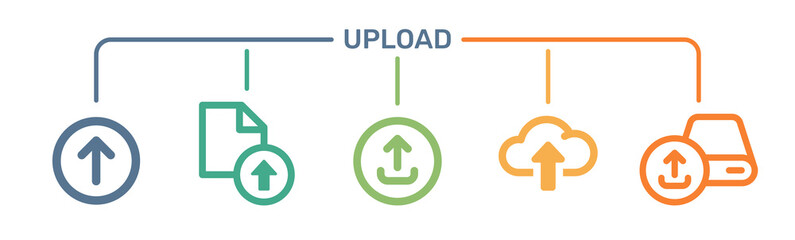 Poster - Upload icons set. vector illustration. Storage concept