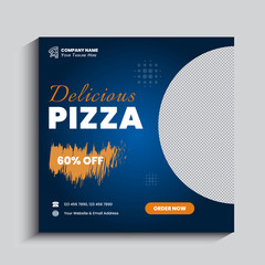 Pizza food menu promotion social media post Template