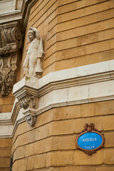 Wall Mural - View of the figurative sculptures on the Teatro Arriaga, Bilbao, Spain