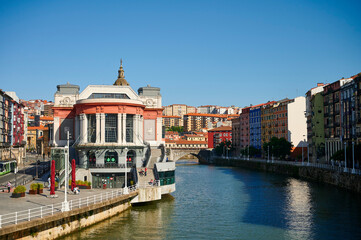 Wall Mural - Nervion River and La Rivera Market, Bilbao