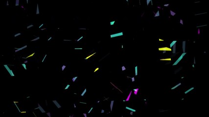 Wall Mural - abstract particles of shards of glass in the reflected rays of the sun in a chaotic motion. 4k. disc