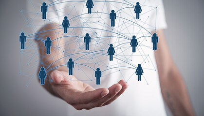 Poster - people business connection. social network. communication