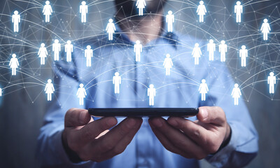 Poster - people business connection. social network. communication