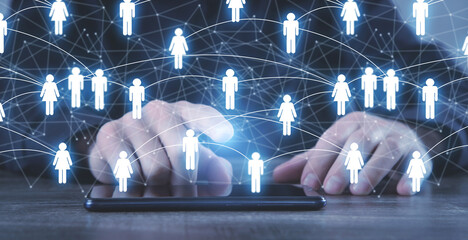 Poster - people business connection. social network. communication