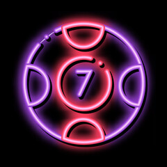 Canvas Print - Ball with Number neon light sign vector. Glowing bright icon Ball with Numbersign. transparent symbol illustration