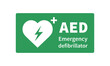 AED vector icon. Emergency defibrillator sign. Automated External Defibrillator. Vector illustration.
