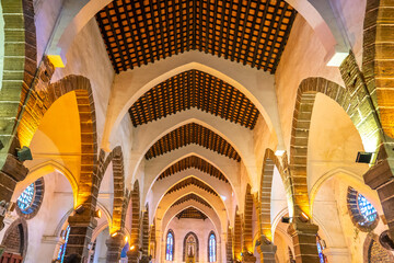 The interior of a Catholic church on Weizhou Island in Beihai, Guangxi, China