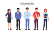 © Felizlalala - Business teamwork flat character. Animation cartoon vector.