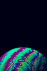 Wall Mural - Soap bubble. Abstract galaxy background with globe planet earth in universe space with sunlight on dark background. Concept of apocalypse, armageddon, doomsday.