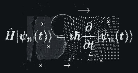 Wall Mural - erwin schroedinger's (or schroedinger) linear partial differential equation that describes the quant