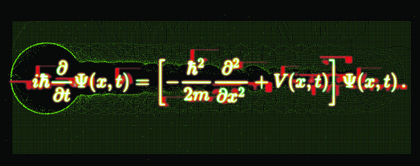 Wall Mural - erwin schroedinger's (or schroedinger) linear partial differential equation that describes the quant