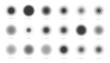 © elena_garder - Circle halftone set. Modern dotted circles halftones. Black dotwork gradients