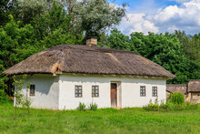 Ancient Traditional Ukrainian Rural House In Pyrohiv (Pirogovo) Village Near Kiev, Ukraine