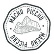 Machu Picchu, Peru Stamp Postal. Silhouette Seal. Flag Passport Round Design. Vector Icon. Design Retro Travel. National Symbol.