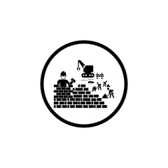 Canvas Print - creative construction icon in circle