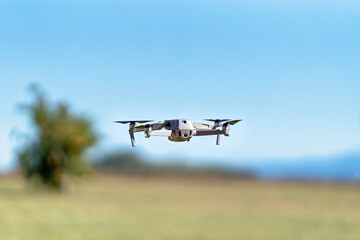 A Hovering Drone In Flight