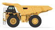 Dump Truck Isolated Detailed Vector Illustration Sideview, Heavy Equipment, Construction Vehicles, Machinery