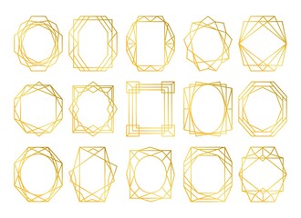 Wall Mural - card design geometric golden frames