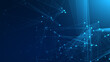 © Papapig - Abstract blue polygon tech network with connect technology background. Abstract dots and lines texture background. 3d rendering.