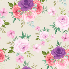  Beautiful floral seamless pattern with soft flowers