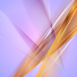 Fototapeta Abstrakcje - Violet and golden smooth stripes abstract tech background. Modern glossy vector design