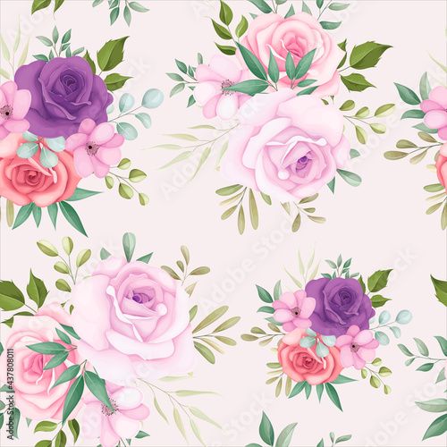 Tapety SHABBY-CHIC  piekny-kwiatowy-wzor-z-miekkimi-kwiatami