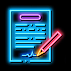 Wall Mural - Contract Signing neon light sign vector. Glowing bright icon Contract Signing sign. transparent symbol illustration