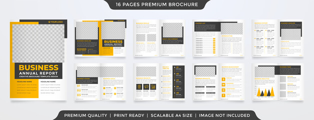 set of business brochure template design with minimalist and clean style use for presentation and annual report