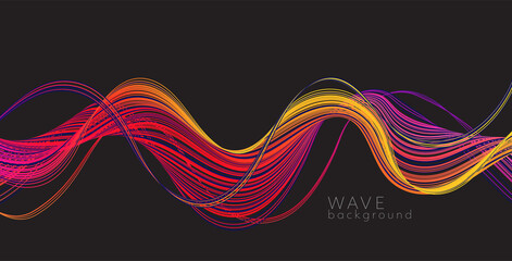 Wall Mural - Vector abstract background with color abstract wave