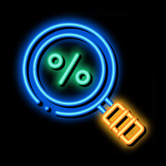 Wall Mural - Percent Research neon light sign vector. Glowing bright icon Percent Research sign. transparent symbol illustration