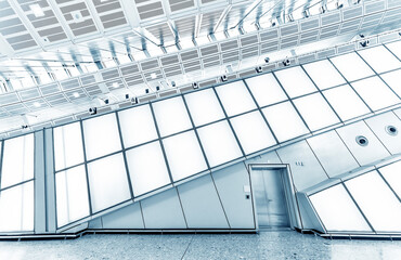 Poster - Interior view of modern architecture in black and white