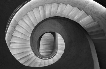 Poster - Modern spiral staircase. Contemporary architecture abstract background