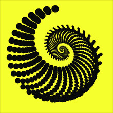 Black Spiral Dots Backdrop, Abstract Yellow Background, Optic Art